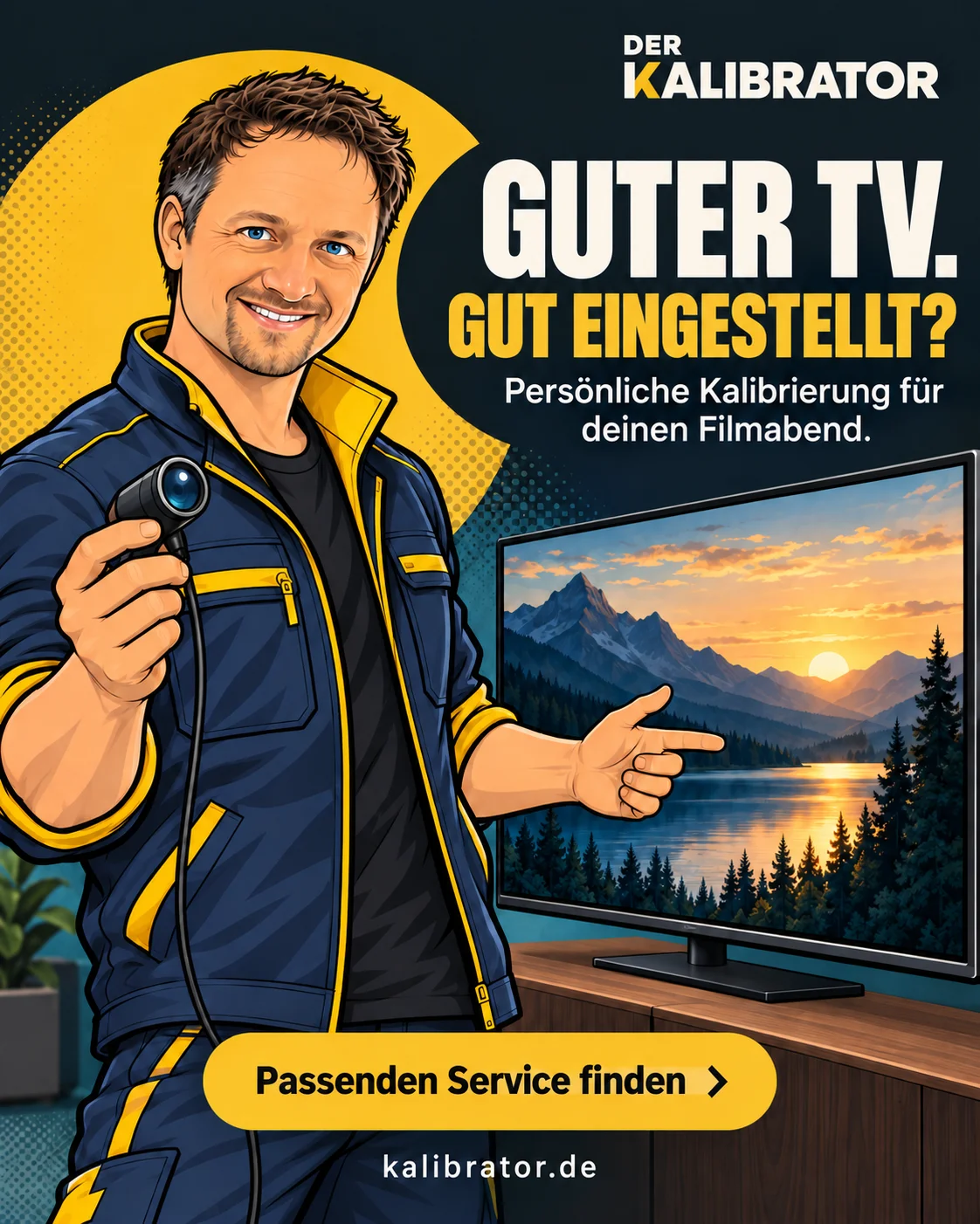 Comic-Motiv: Guter TV. Gut eingestellt?